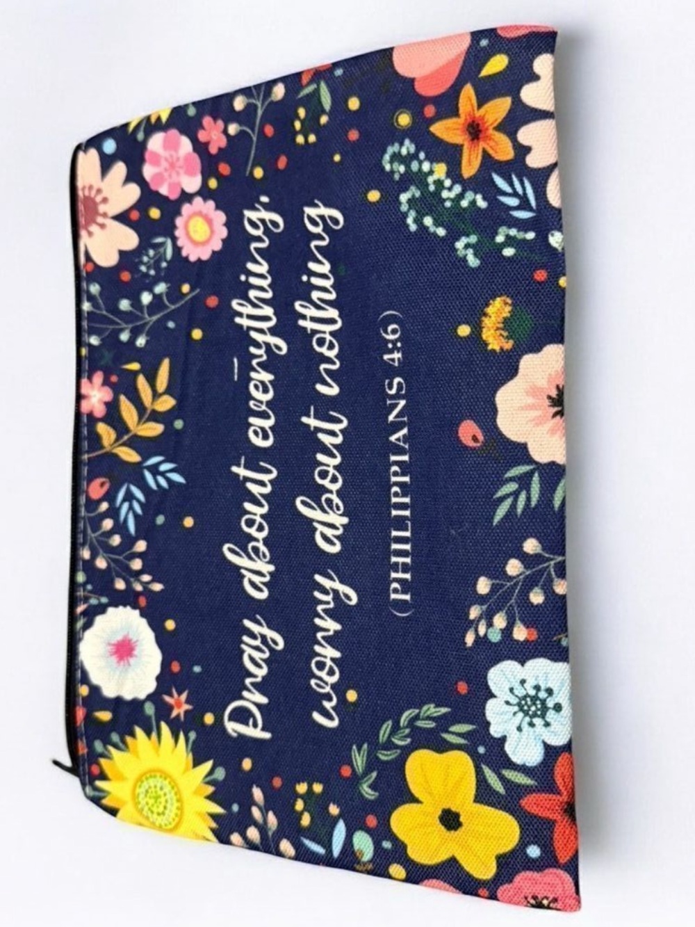 Floral Scripture Pouch – “Pray About Everything” Philippians 4:6